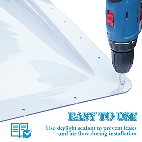 Meonum RV Skylight Replacement Kit - 18x26 Clear Outer Dome Fits 14x22 Openings, Compatible with SL1422S Camper Shower Skylight