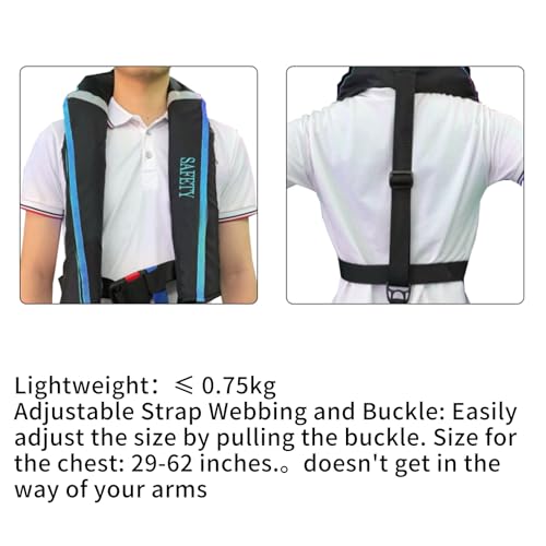 Manual Inflatable Life Jacket|Life Vest for Adults|PFD Low Profile|Supports up to 330 lbs