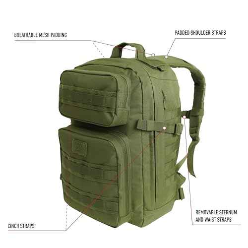 Rothco Fast Mover Tactical Backpack - Outdoor Hiking Pack for EDC Essential Gear (Black)