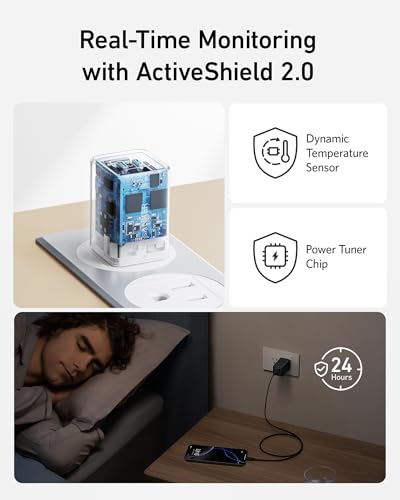 Anker Nano 47W USB C Charger, 2 Port Compact Foldable GaN Charger for iPhone 17 / 16, Galaxy, Pixel, Compatible with MagSa...