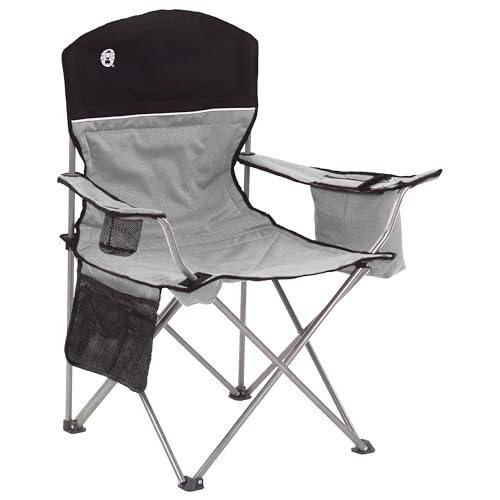 Coleman Portable Camping Chair with 4-Can Cooler, Cushioned Seat & Back with Side Pockets & Cup Holder, Carry Bag Include...
