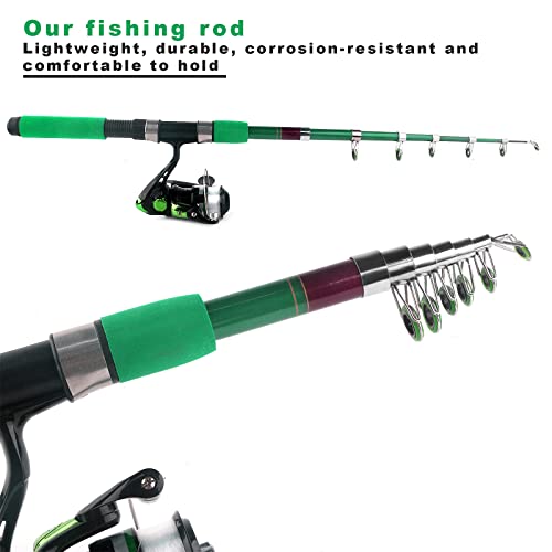 Telescopic Fishing Pole Reel Combo Ultralight Fishing Rod Spinning Reel with Tackle Bag All-in-One Fishing Accessories Fis...