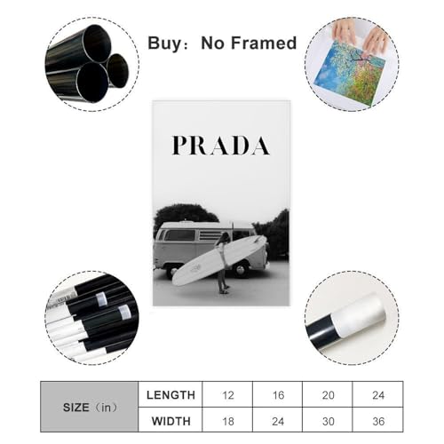 Dehub Black And White Luxury Poster for Home Office Decoration Chic Fashion Canvas Prints for Wall Aesthetic Perfect Gifts for Birthday Party Unframe-style 24x36inch(60x90cm)
