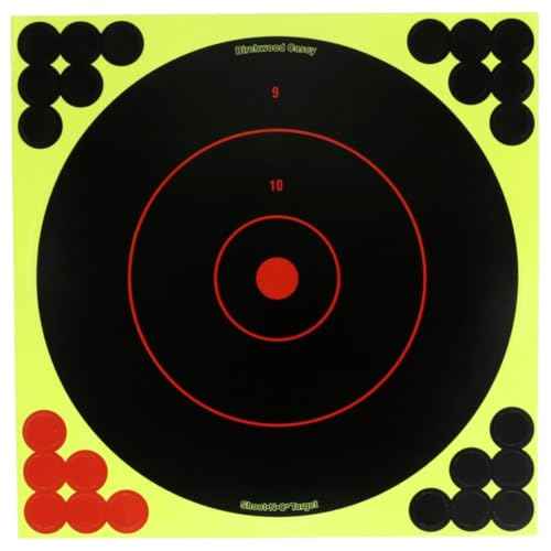 Birchwood Casey Shoot-N-C Bullseye Dispenser Targets | Always Flat Adhesive Back Shooting Training Reactive Targets with Pasters