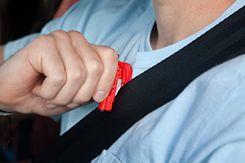 resqme,The Original Emergency Keychain Car Escape Tool, 2-in-1 Seatbelt Cutter and Window Breaker, Made in USA, Red - Comp...