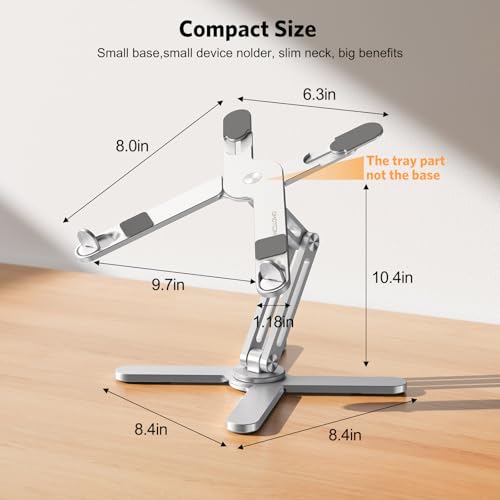 OMOTON 360° Rotating Laptop Stand Riser for Desk, Ergonomic Foldable Computer Stand Adjustable Height Angles for Collabora...