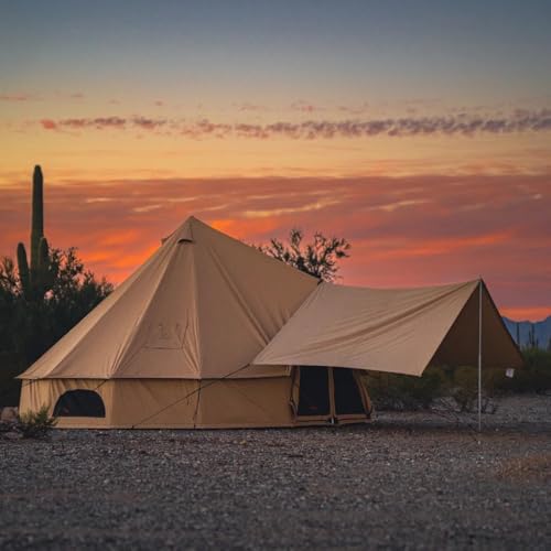 WHITEDUCK Regatta Canvas Bell Tent - w/StoveJack, Waterproof, 4 Season Luxury Camping and Glamping Yurt Tent Outdoor