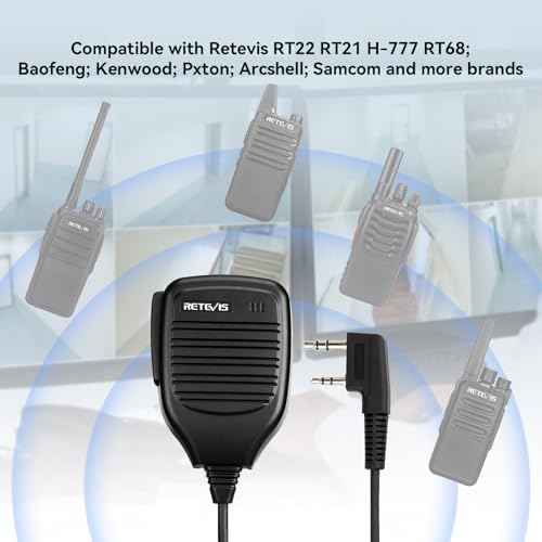 Retevis Walkie Talkie Microphone,Two Way Radio Shoulder Mic,Compatible with Retevis RT68 RT21 H-777 RT22 RT22S RT27 RT86 RT19 RT15 RB26 BAOFENG UV-5R 888S 5RM Kenwood Samcom pxton Radio(10 Pack)