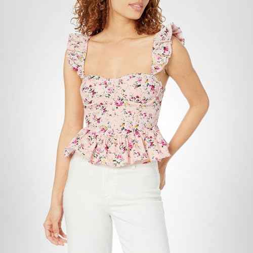 ASTR the label Women's BAYLIN TOP, Pink Floral, L