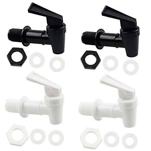 Tslinc 4 Sets Replacement Cooler Faucet, BPA-Free Water Dispenser Tap Set Reusable Spigot Spout Water Beverage Lever Pour ...