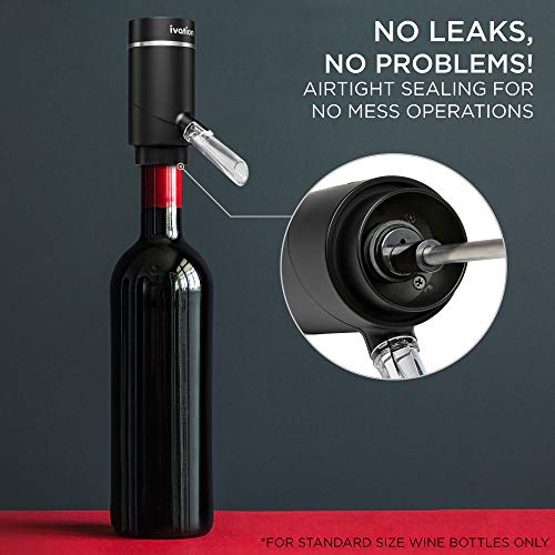 Ivation Electric Wine Aerator and Dispenser | Rechargeable Automatic Wine Pourer with Touch Button Control, Precision Spou...