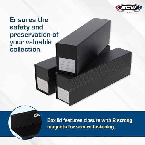 BCW QuickFold¢ç Card Storage Boxes for Magnetics & Toploaders ? 3 Pack | Trading Card Holder Box with Magnetic Closure | Easy Fold Assembly for Sports and TCG Cards