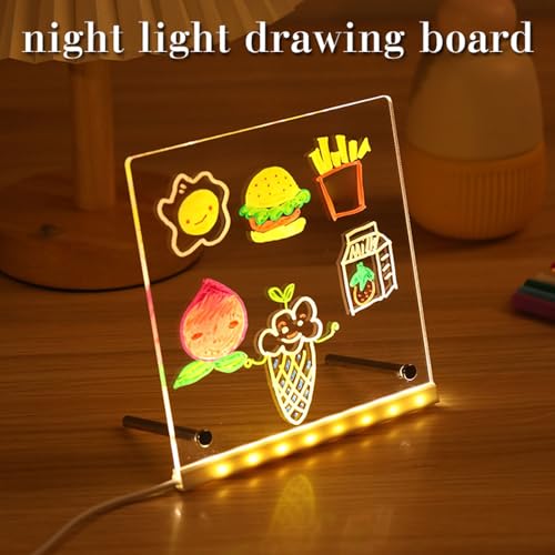 Lumiboard LED Drawing Board for Kids & Adults, Rechargeable Acrylic Dry Erase Message Board with 7 Color Markers & Adjusta...