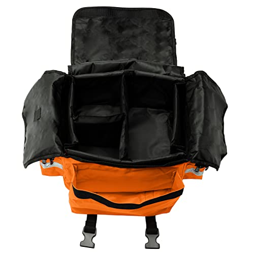 NOVAMEDIC Professional Empty Orange First Responder Bag, 17" x 9" x 7", EMT Trauma First Aid Carrier for Paramedics and Em...