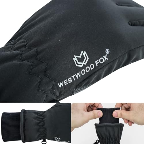 WESTWOOD FOX Waterproof Winter Gloves for Men & Women,Windproof, Warm Ski Gloves, Touchscreen, Anti-Slip Grip Gloves for C...