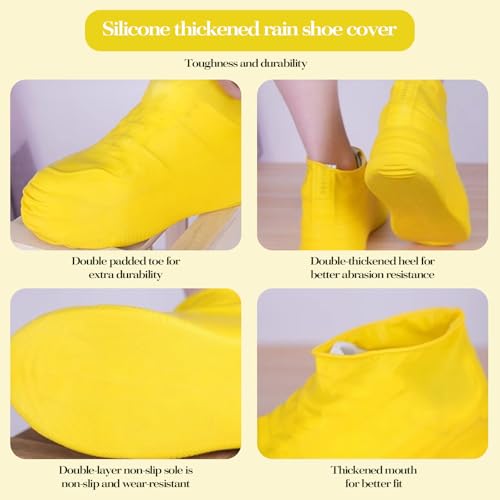 Waterproof Shoe Covers,Reusable Rain Boot Covers,Non-Slip Shoe Protector Overshoes Sand Control with Stretch Fit and Anti ...