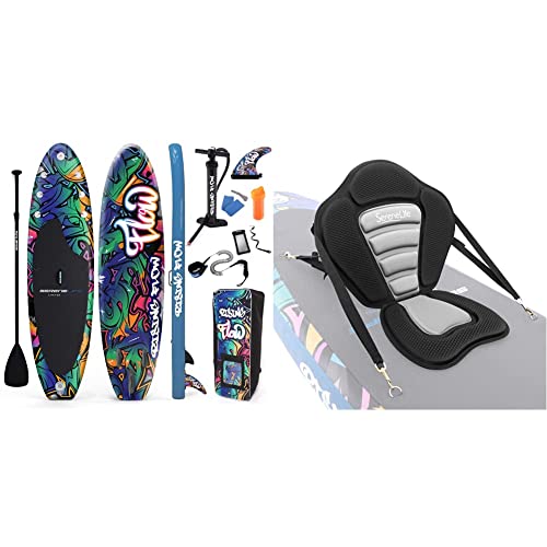 SereneLife Inflatable Stand Up Paddle Boardwith Premium SUP Accessories & Carry Bag | Wide Stance & Detachable Universal P...
