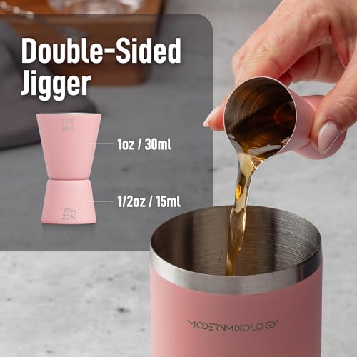 Modern Mixology 24oz Cocktail Shaker Set - Bartender Set with Jigger, Great for Mixing Cocktails, Martini, Margarita - Sle...