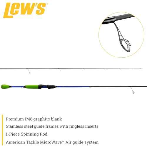 Lew's Wally Marshall Speed Shooter Fishing Rod, 1-Piece IM8 Graphite Blank, Stainless Steel Guides, Split-Grip EVA Handle