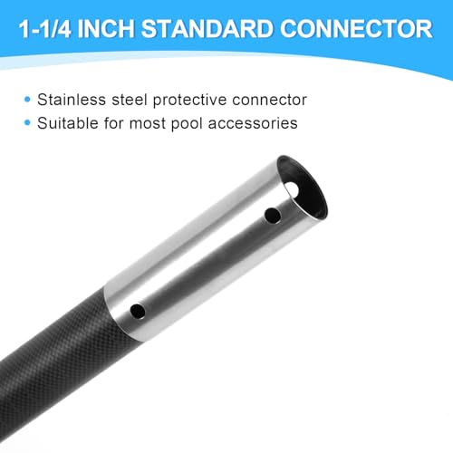 38" Carbon Fiber Pool Pole, Telescoping Skimmer Pool Cleaning Pole, Short Pool Pole for Spa, Hot Tub, Pool Hand Leaf Skimm...