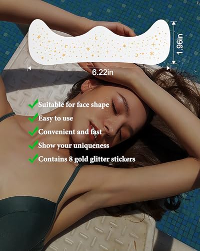 Simpilos Makeup Pathes, Body Face Glitter for Kids Women Girls, Gold Snowflake Glitter Makeup for Face, Singer Concerts Fe...