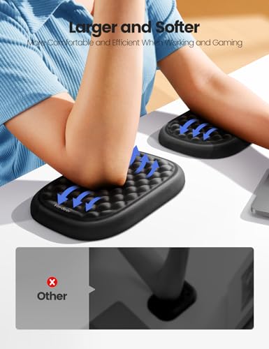 【Upgraded Larger and Thicker】Vaydeer Elbow Rest Pad 1pc, Desk Wrist Rest Memory Foam Armrest, Ergonomic Mouse Cushion Supp...