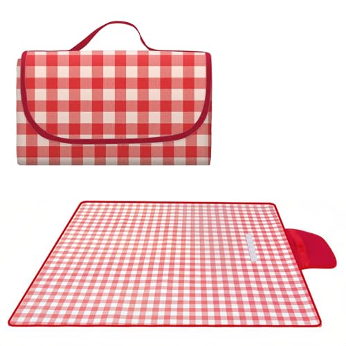 SHENIAFC 80" x 120" Sandproof Waterproof Picnic Blanket, Beach Mat for Outdoor Camping Hiking Park, Portable with Tote Ba...