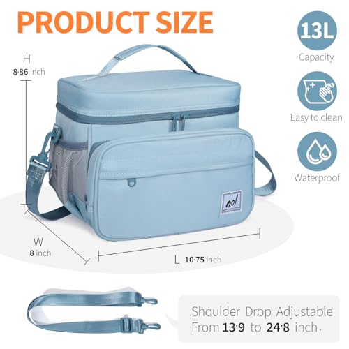 NOL Natural Organic Lifestyle Fully-Insulated Lunch Bags for Women & Men, Lightweight Nylon Cooler Bag for Adult Meal with...