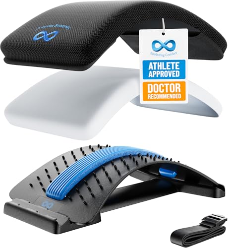 Everlasting Comfort Lumbar Support Board Back Stretcher for Lower Pain Relief - Adjustable Spine Decompression with 88 Acu...