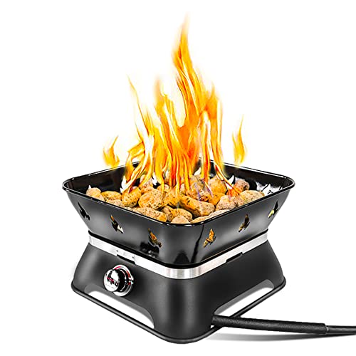 Outland Living Firebowl 805 Firecube 14” Portable Square Smokeless Propane Fire Pit – Outdoor Gas Fire Pit with Cover & Ca...