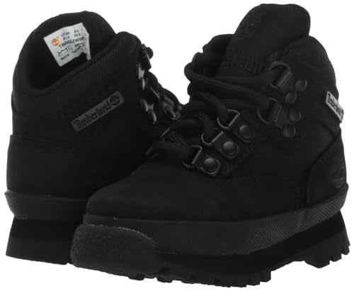 Timberland Youth Euro Hiker Boots, Black Nubuck, 13.5 Medium
