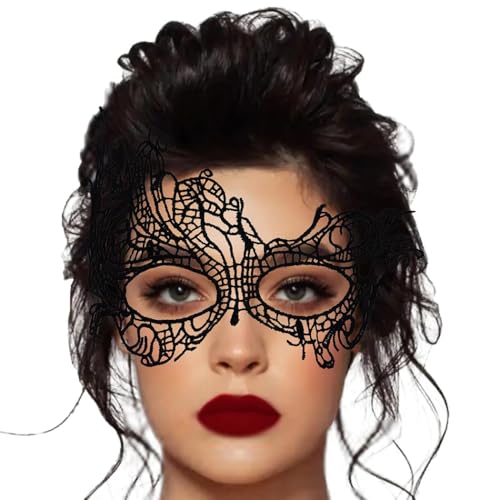 Nicute Lace Masquerade Mask Black Halloween Masks for Women
