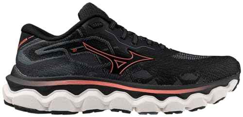 Mizuno Women's Wave Horizon 7 Running Shoe | Support Running Shoe | Black/Dubarry | US 6