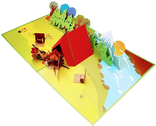 iGifts And Cards I Love Camping 3D Pop Up Greeting Card – Back To Outdoor Nature Birthday Gift, Awesome Retirement Adventu...