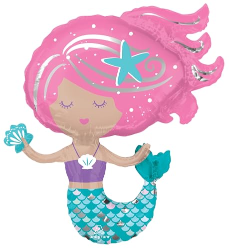 Anagram 30" Shimmering Mermaid Mylar Foil Balloon Birthday Party Decoration