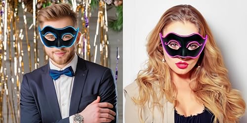 Moonideal LED Masquerade Mask Flash light-up Halloween Costume Mask For Costume Ball/Venetian Party/Halloween Party