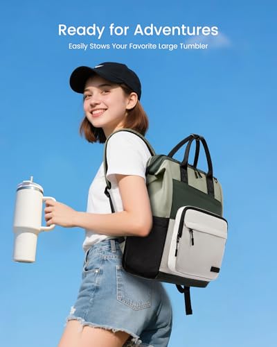 LOVEVOOK Laptop Backpack for Women, 17 Inch Travel Backpack for Work College Business, Water Resistant Teacher Nurse Bag w...