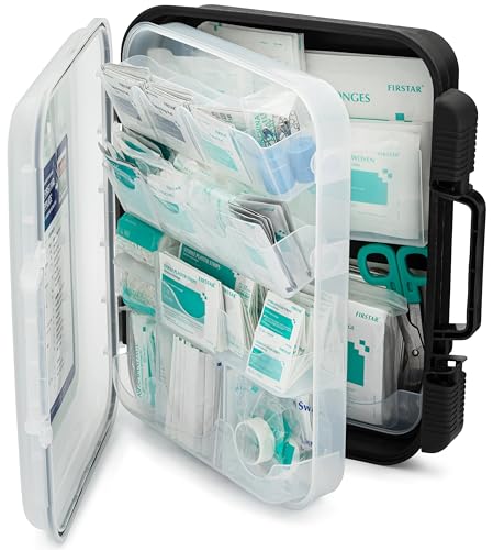 Large Wall Mountable & Portable First Aid Kit Cabinet for Business, Office, School, Warehouse & Workplace Safety – OSHA Co...