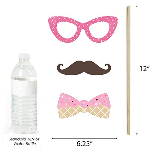 Big Dot of Happiness Scoop Up the Fun - Ice Cream - Sprinkles Party Photo Booth Props Kit - 20 Count