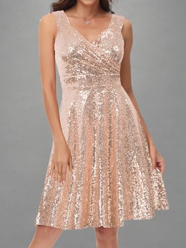 GRACE KARIN Women's Sleeveless Wrap V-Neck A-line Bridesmaid Cocktail Party Dress
