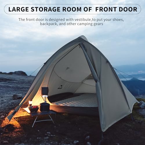 Naturehike Cloud-Up 1 Person Tent, Lightweight Backpacking Tents for One Man, Waterproof Ultralight One Person Tent for Ca...