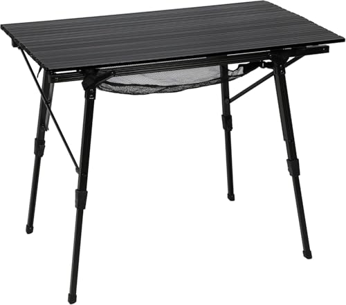 PORTAL Camping Table Foldable Portable with Adjustable Legs, Aluminum Folding Table Roll Up Table with Carrying Bag for Ou...