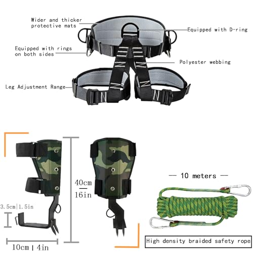 timiland Tree Climbing Spikes,Tree Climbing Gear Set,Tree Climbing Kit with 2 Claws,has Professional Accessories for Tree ...