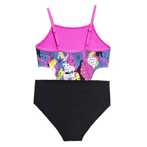 PUMA Girls' One Piece Bathing Suit, Athletic Swimsuit, Quick Dry, Day Dream