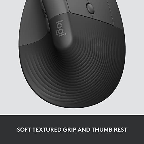 Logitech Lift for Business, Vertical Ergonomic Mouse, Wireless, Bluetooth or Secured Logi Bolt USB, Quiet clicks, Globally...