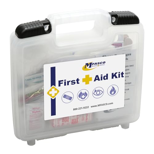 MFASCO 200 Piece All-Purpose First Aid Kit - Home and General Emergency Essentials - Plastic Box with Slide Locks - Ideal ...