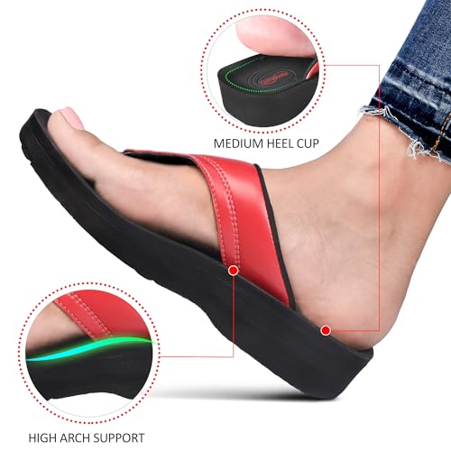 AEROTHOTIC Arch Support Flip Flops for Women Comfortable Stylish Straps with Non Slip Footbed Fashion Dressy Sandals Outdo...