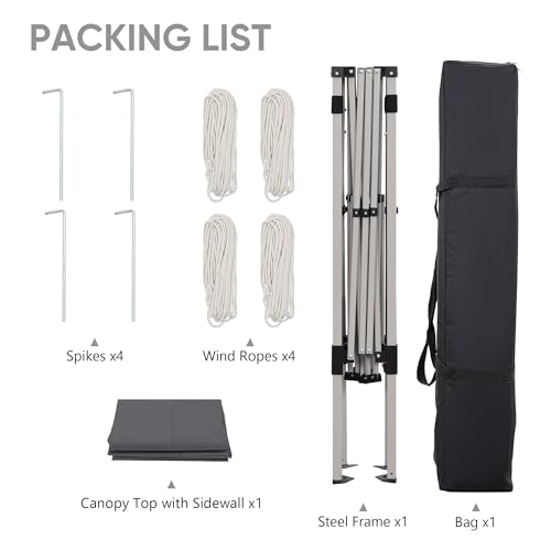 GDY 8X10 FT Pop Up Canopy Outdoor Instant Tent Slant Legs with a Sidewall,Equipment Vents, Portable Gazebo Shelter for Pat...