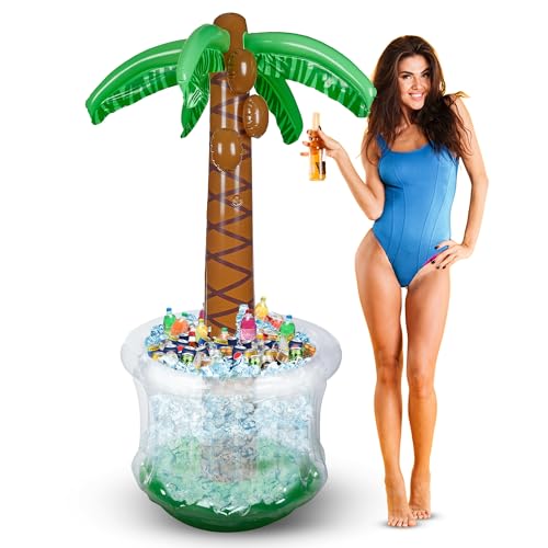 Inflatable Palm Tree Cooler 60" - Blow Up Palm Tree Luau Hawaiian Tropical Beach Theme Summer Swimming Pool Party Decorati...