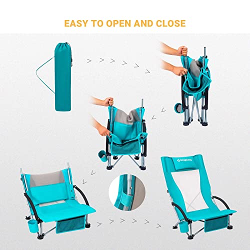 KingCamp High Back Folding Beach Chair 2 Packs